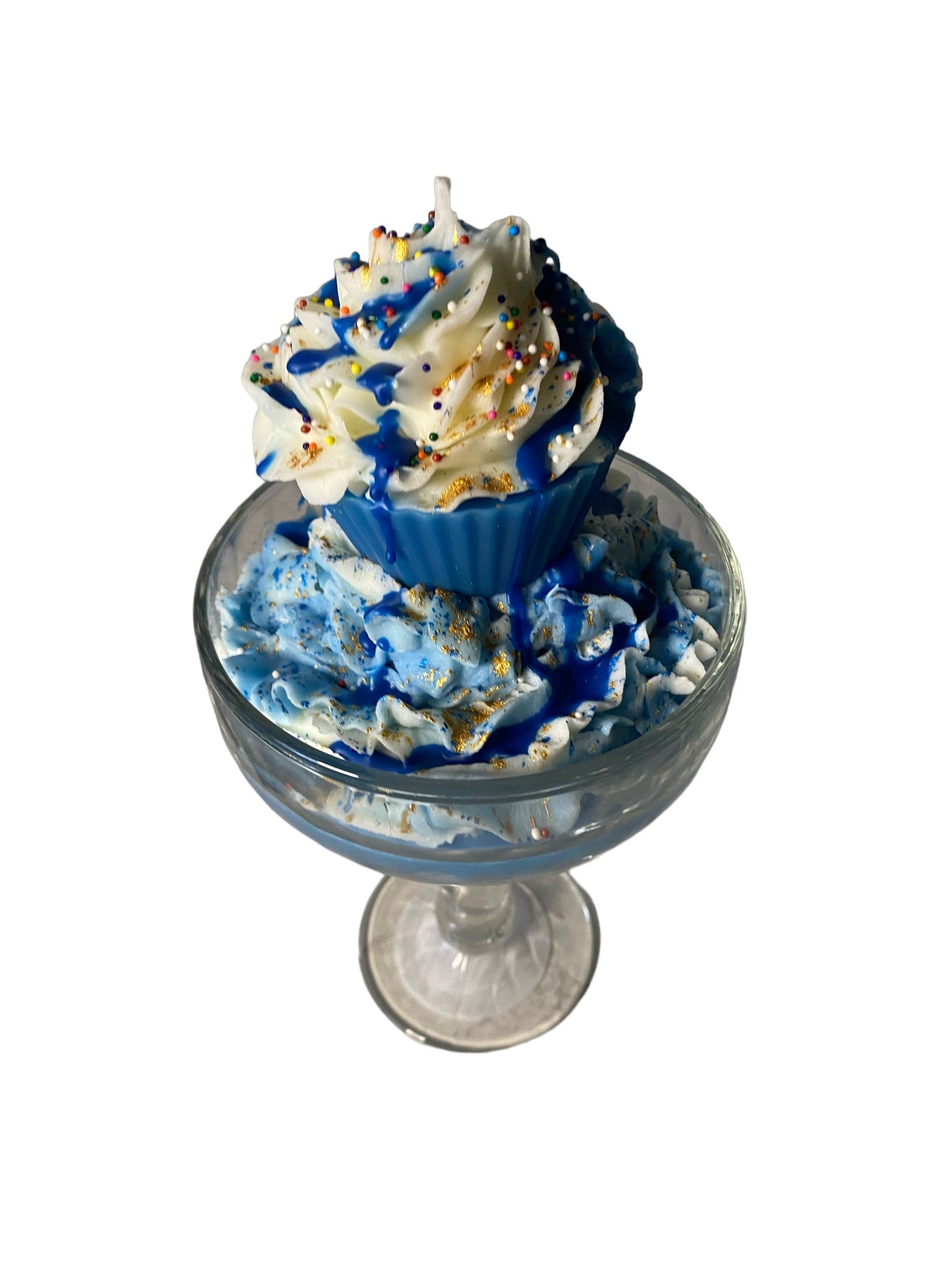 Blue Cupcake Margarita Candle