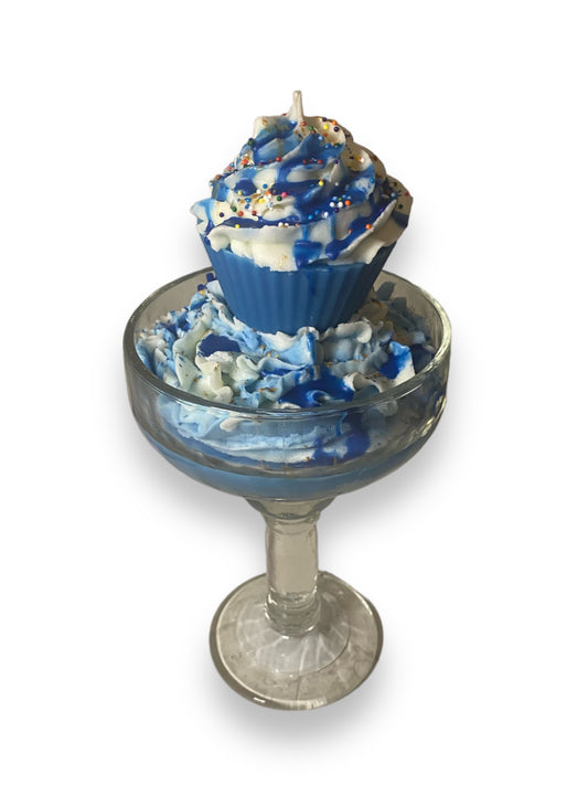 Blue Cupcake Margarita Candle